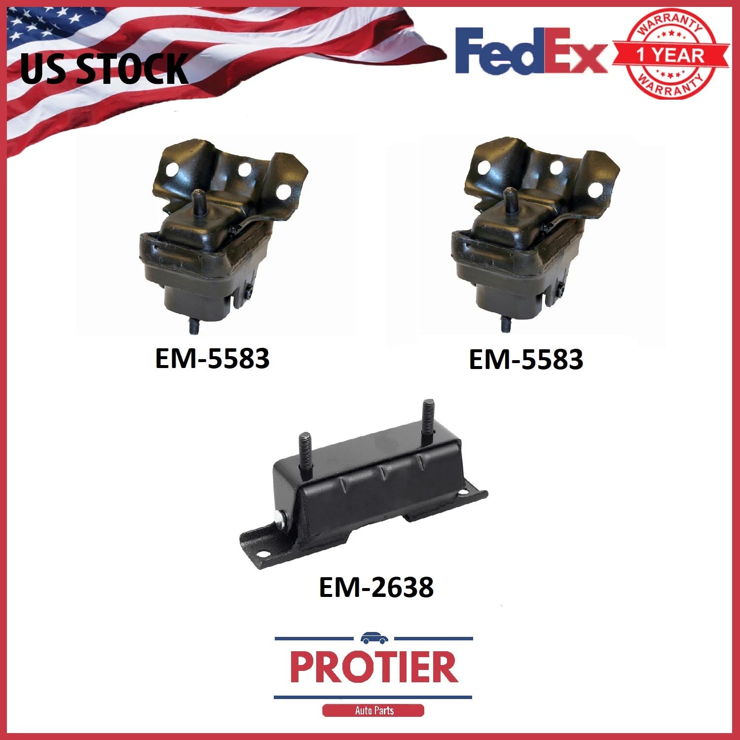 Escalade Silverado 1500 Tahoe Yukon 4WD V8 Engine & Trans Mount 3PCS Set 6B93BC-57