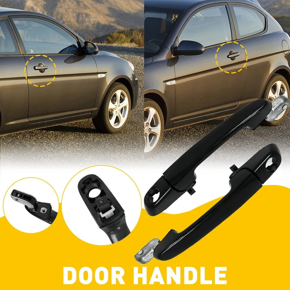 For 2006-2011 Hyundai Accent Front Left Right Door Handle Exterior Outside Black 6B93BC-57