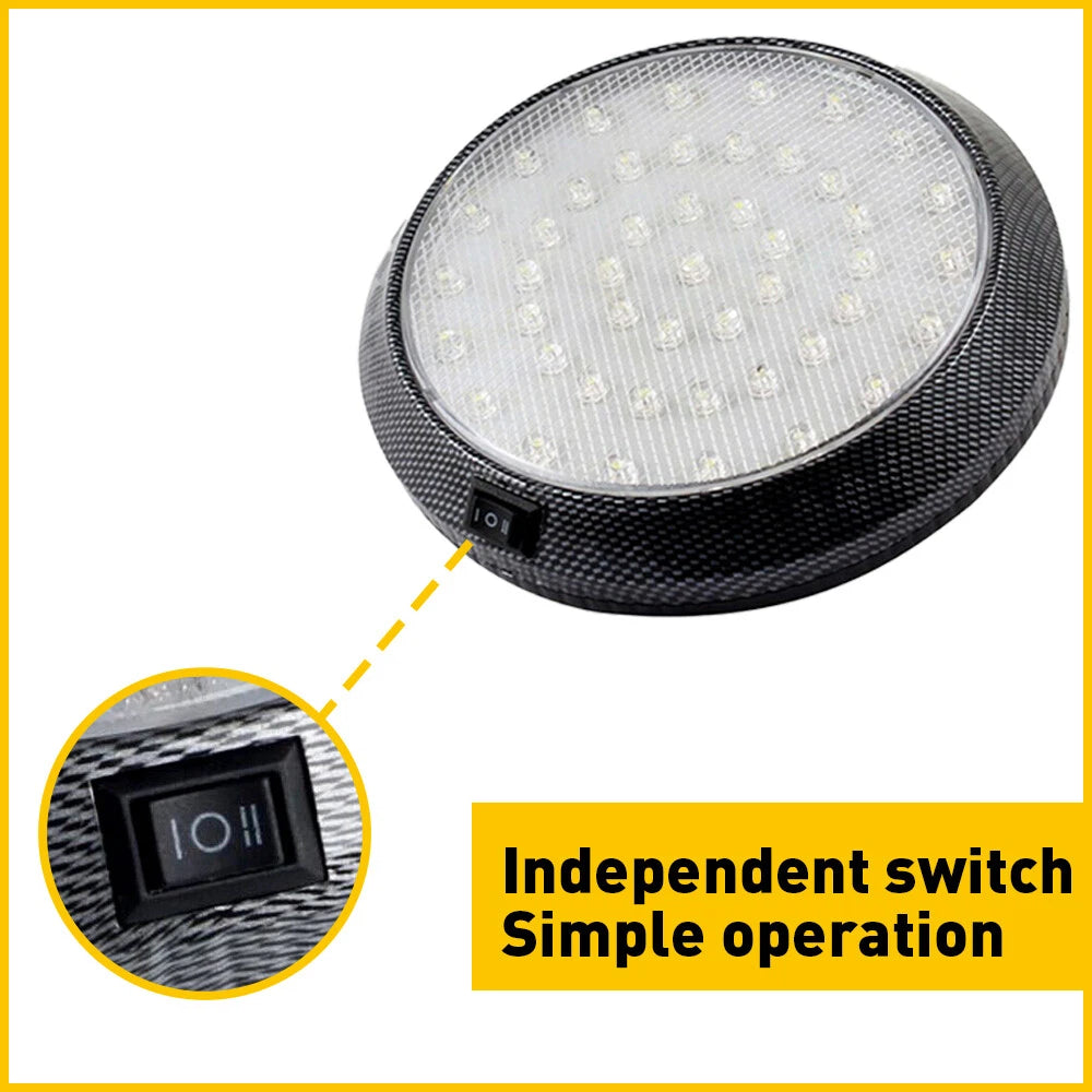 RV Interior LED Lights Switched Round Ceiling Light Fixture Camper Trailer 12V 6B93BC-57