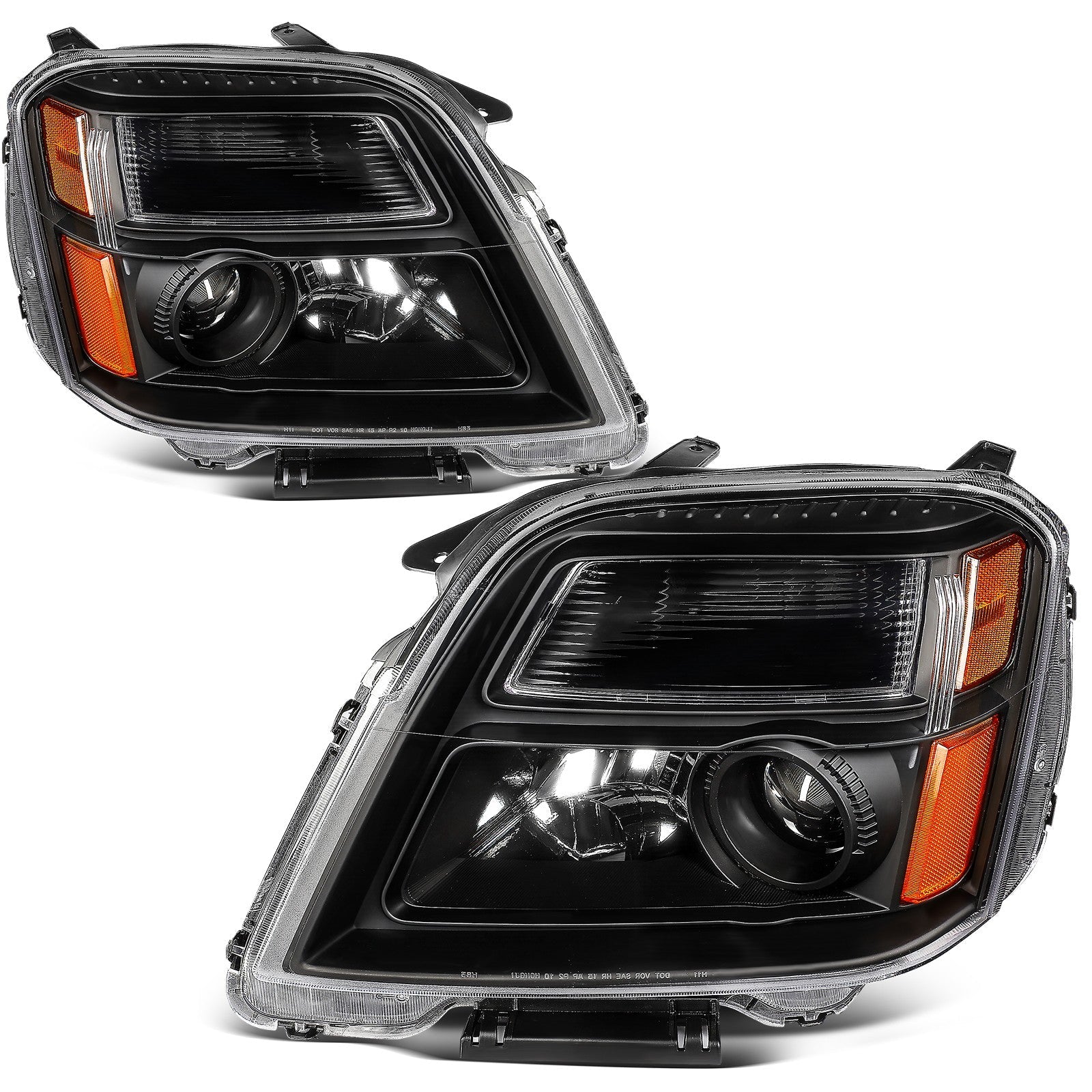 Pair Headlights Assembly For 2010-2015 GMC Terrain SLT SLE Black w/Projector 6B93BC-57