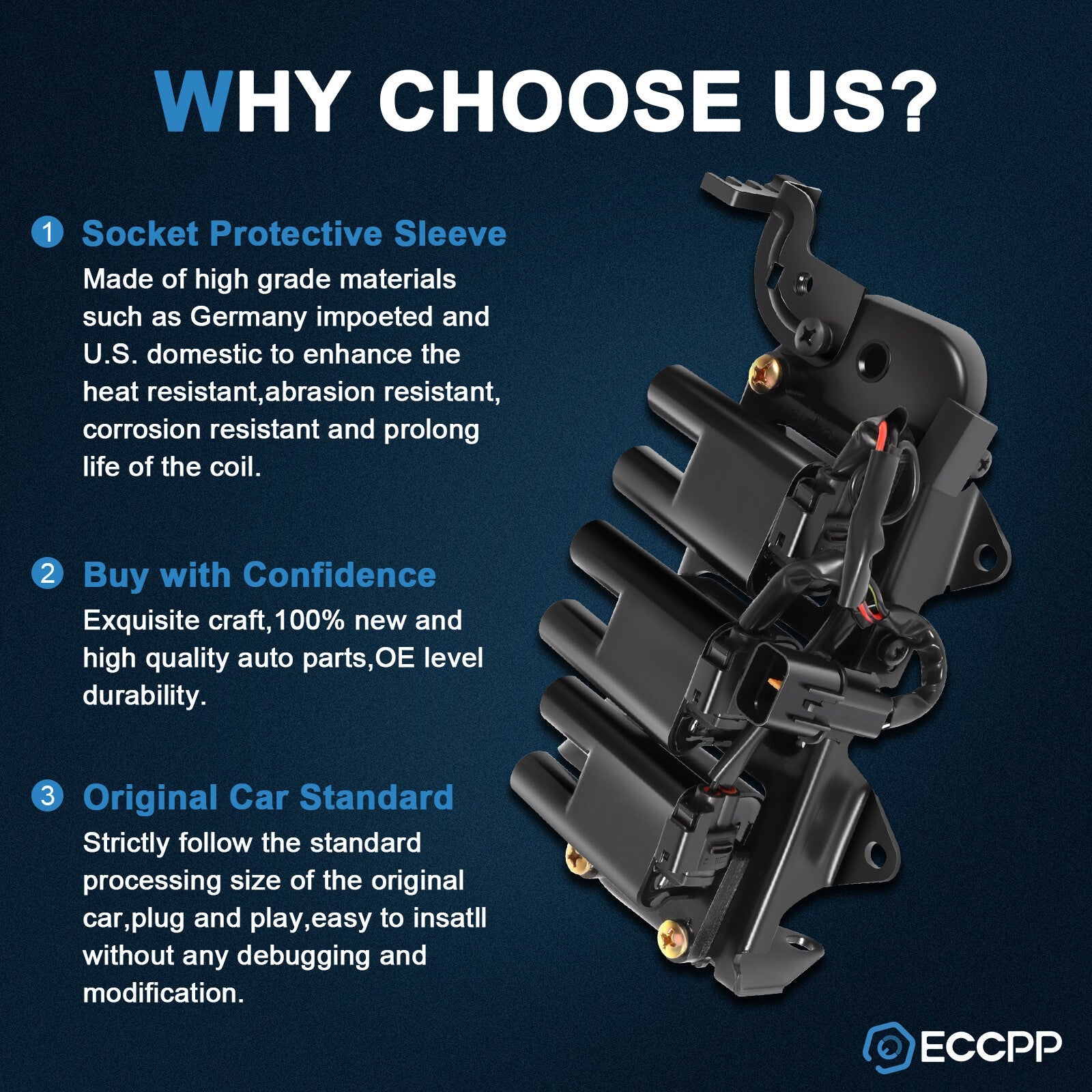 ECCPP Ignition Coil For 2.7L V6 Hyundai Santa Fe 2001 2002 2003 2004 2005 2006 ECCPP