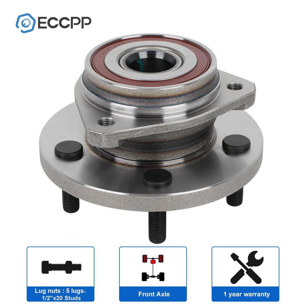 ECCPP 1Pc Wheel Hub Bearing Assembly Front For Jeep Grand Cherokee WJ 1999-2004 ECCPP