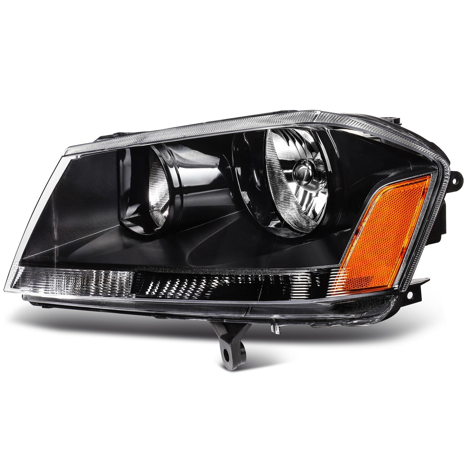 Pair Kit Halogen Headlights Assembly For 2008-2014 Dodge Avenger Black Amber KOEEP