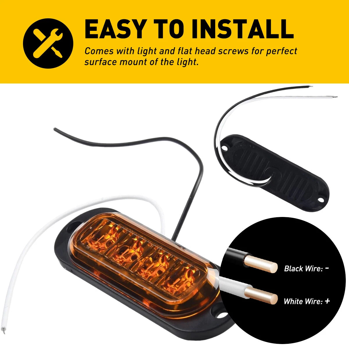 4-LED Side Marker Amber Red Lights Clearance Light Truck Trailer RV Waterproof A 6B93BC-57