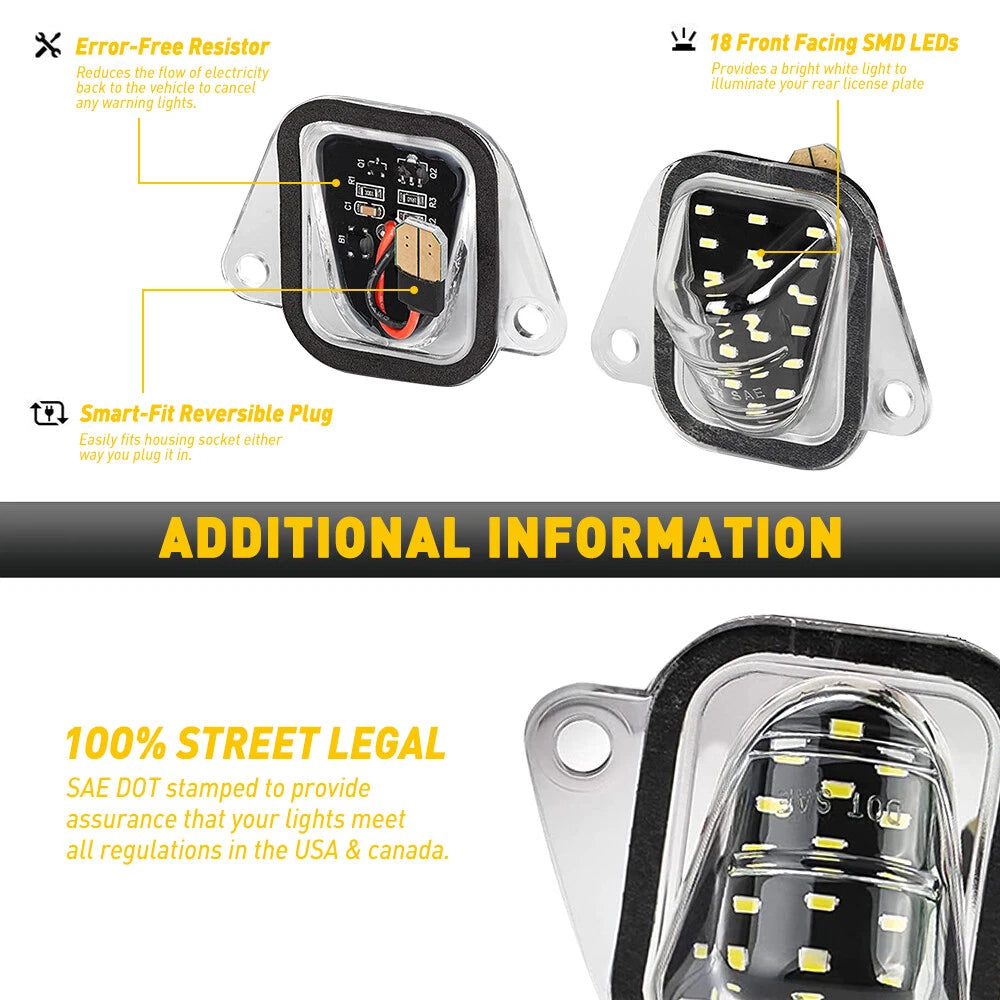 AUXITO LED License Plate Tag Light Lamp For 07-14 Suburban Chevy 1500 2500 Tahoe AUXITO