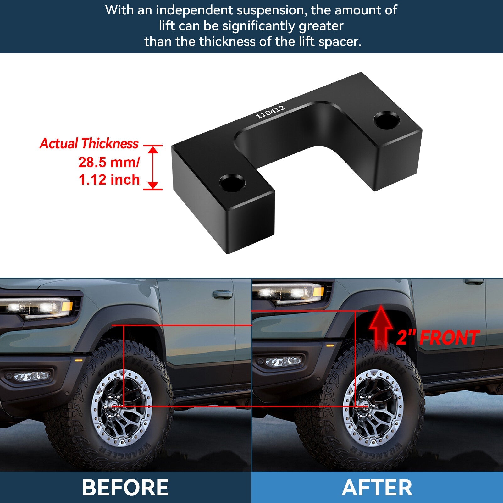 2" Front 1" Rear Leveling Lift Kit For Chevy Silverado GMC Sierra 1500 2007-2019 6B93BC-57