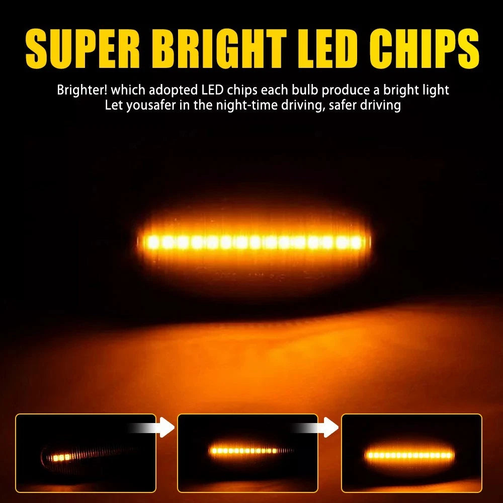 For 2004-2009 Mazda 3 LED Fender Side Marker Light Sequential Turn Signal Lamp A 6B93BC-57