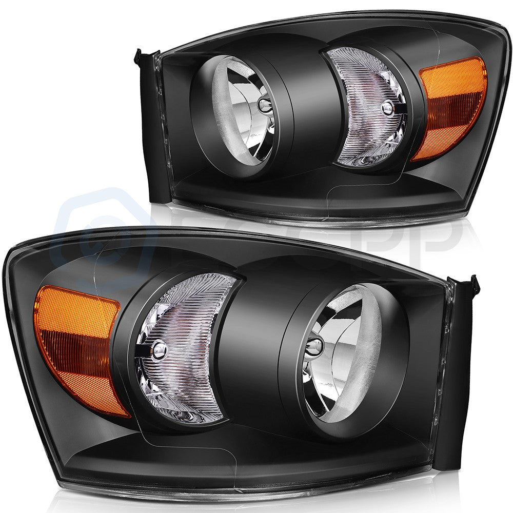 Fits 2006-2008 Dodge Ram 1500 Front Headlights Assembly Left + Right Sides Set 6B93BC-57