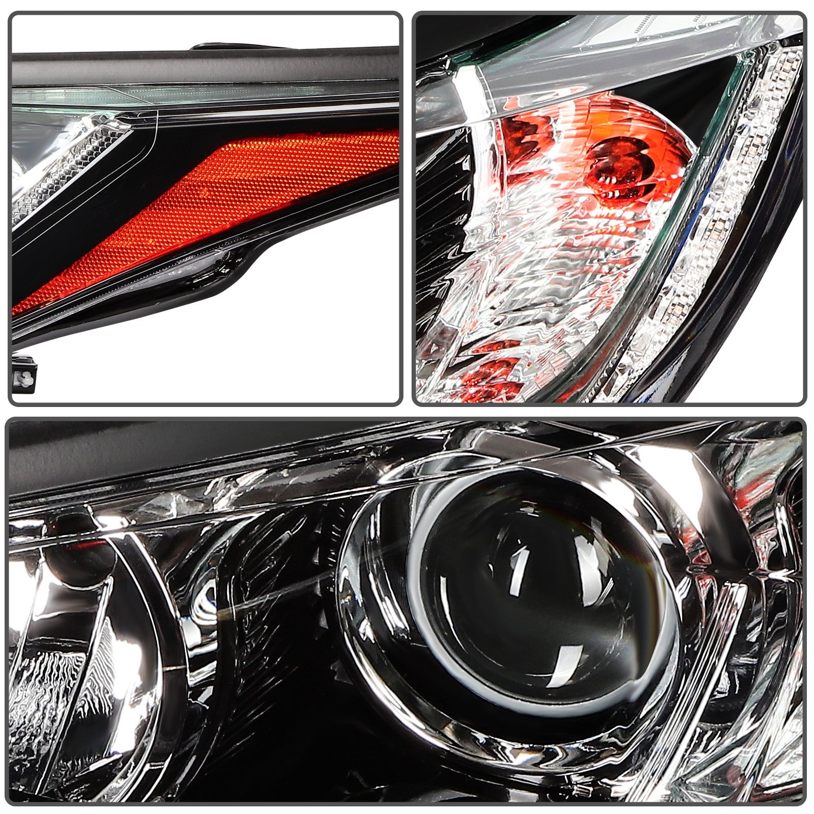ECCPP Headlights Assembly For Toyota Highlander 3.5L 2017-2019 Pair Black Amber 6B93BC-57