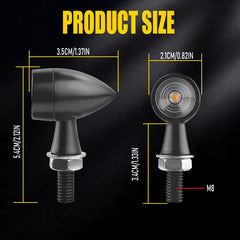 Mini Motorcycle LED Bullet Turn Signals Blinker Light Indicator Amber Black EOA 6B93BC-57