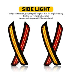 4PCS LED Side Marker Lights Front Rear For 2015-2021 Dodge Charger Smoked Lens A 6B93BC-57