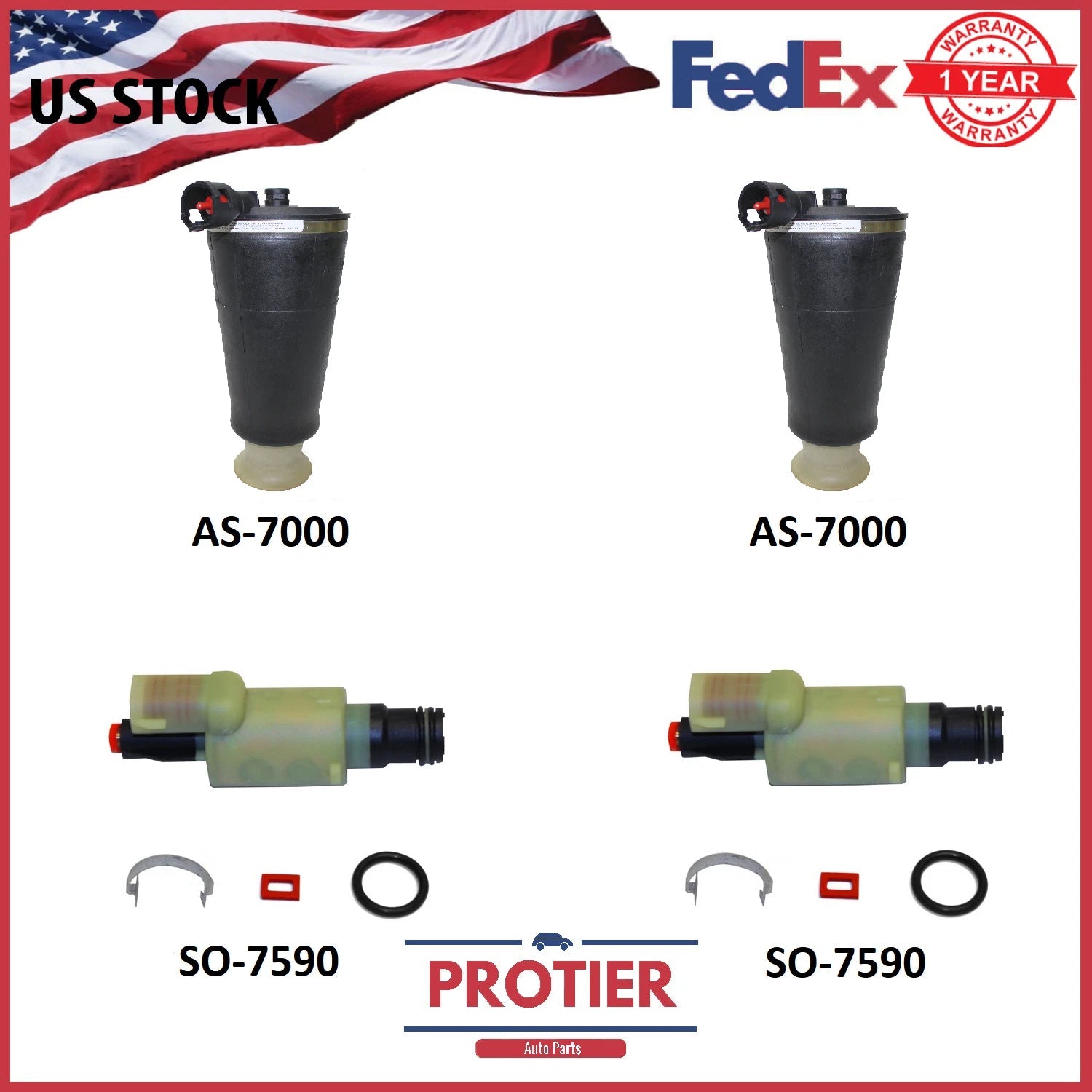 For Crown Vic Town Car Marquis Rear Air Ride Suspension Spring Bag Pair w/ 6B93BC-57