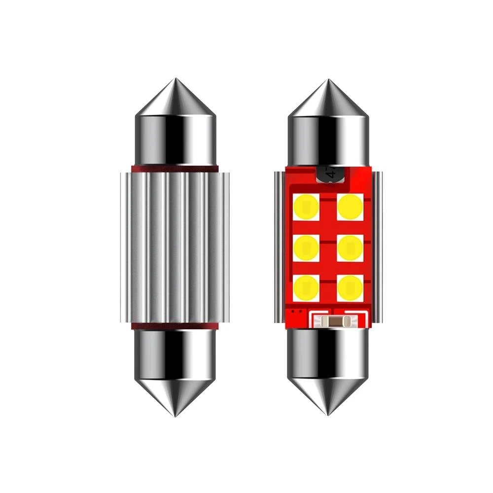 4X 36mm CANBUS Error Free 6 LED 3030 SMD 6418 6411 License Plate Dome Light Bulb 6B93BC-57