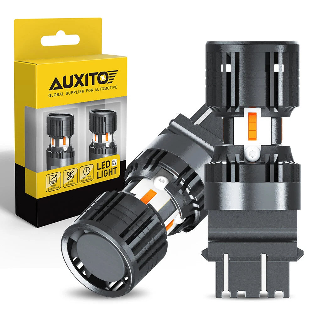 2X AUXITO 3157 LED Turn Signal Light Bulbs CANBUS Anti Hyper Flash Amber 2200K A AUXITO
