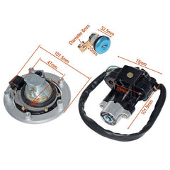Ignition Switch Fuel Gas Cap Key Set for Suzuki SFV650 SV1000 SV650 DL650 DL1000 6B93BC-57