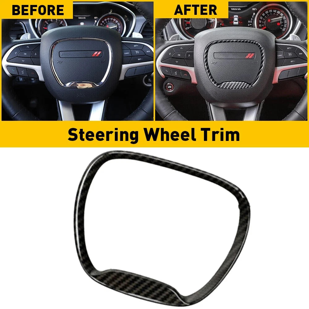 Steering Wheel Trim Cover For Dodge-Challenger Charger Durango 2015+ TX EOA 6B93BC-57