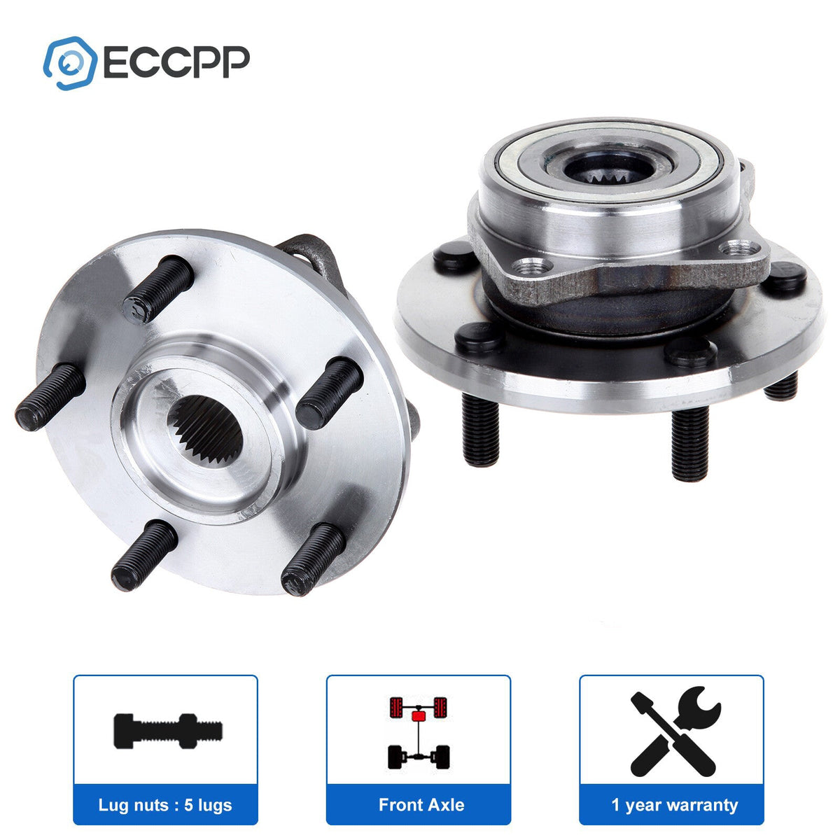 2P Wheel Hub Bearings Front For Chrylser Sebring Dodge Stratus Coupe 2-Door Only 6B93BC-57