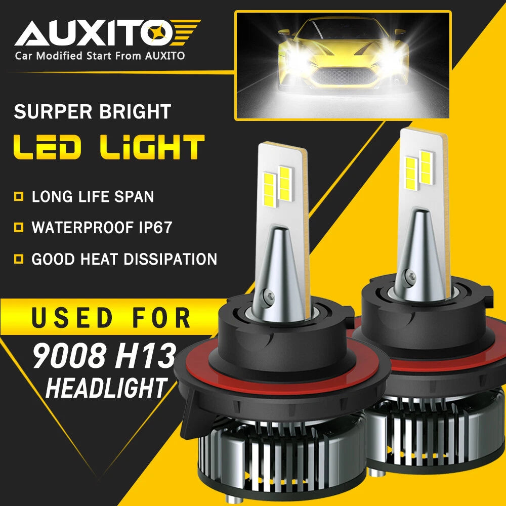 AUXITO H13 9008 LED Headlight Bulb High Low Beam White Light Canbus 6500K CANBUS AUXITO
