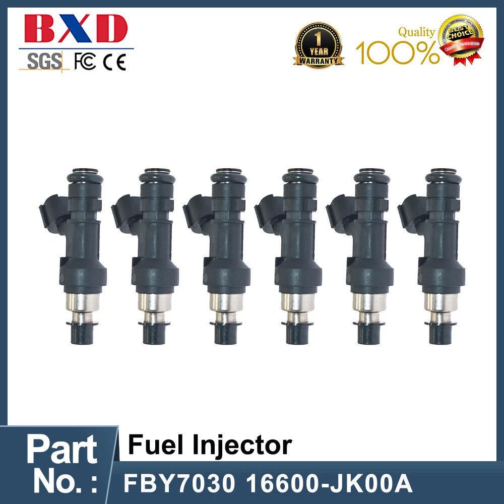 6x Fuel Injector 16600-JK00A FBY7030 For 2011-12 Infiniti G25 EX25 Nissan Teana 6B93BC-57