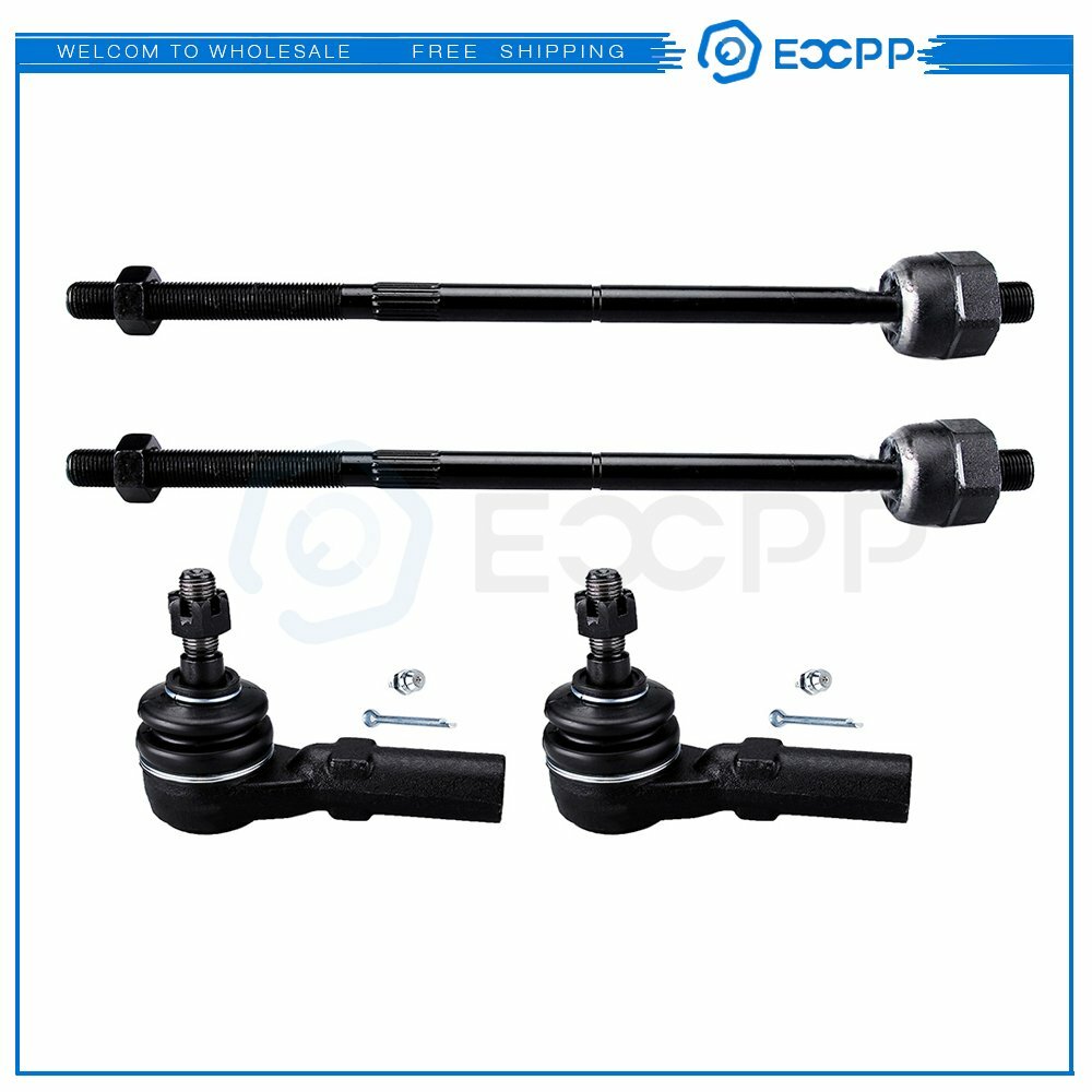 4set Fits 2005-2009 2010 Ford Mustang Front Tie Rod Ends Outer Inner Suspension 6B93BC-57