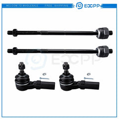 4set Fits 2005-2009 2010 Ford Mustang Front Tie Rod Ends Outer Inner Suspension 6B93BC-57