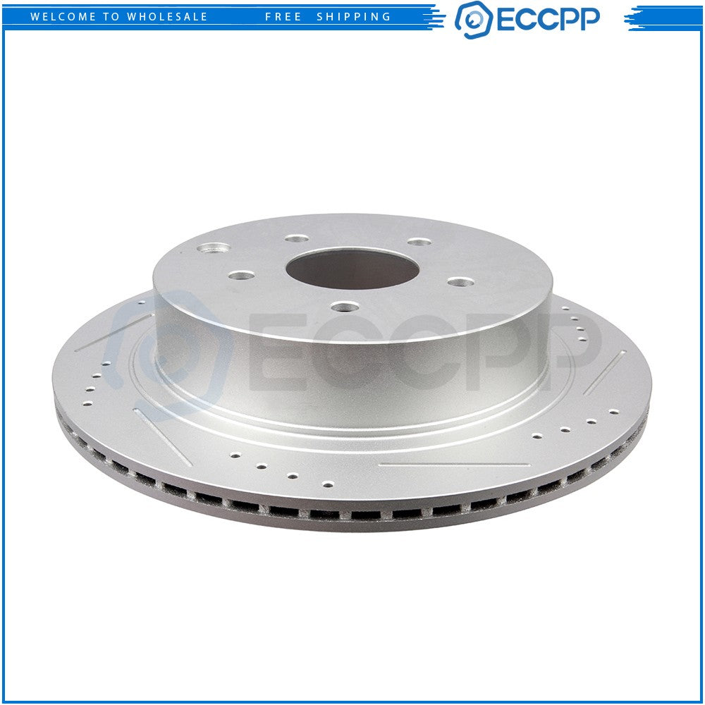 For Infiniti FX35 FX45 Nissan Murano Rear Brake Rotors Ceramic Pads Drill Slot 6B93BC-57
