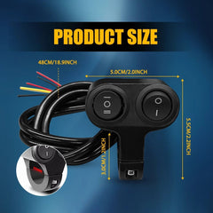 7/8" Motorcycle ATV Dual Button On Off Switch Handlebar Headlight Fog Spot Light 6B93BC-57