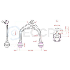 Complete 12 Upper Lower Control Arms Fits 05-09 Dodge Charger & Magnum 2WD 6B93BC-57