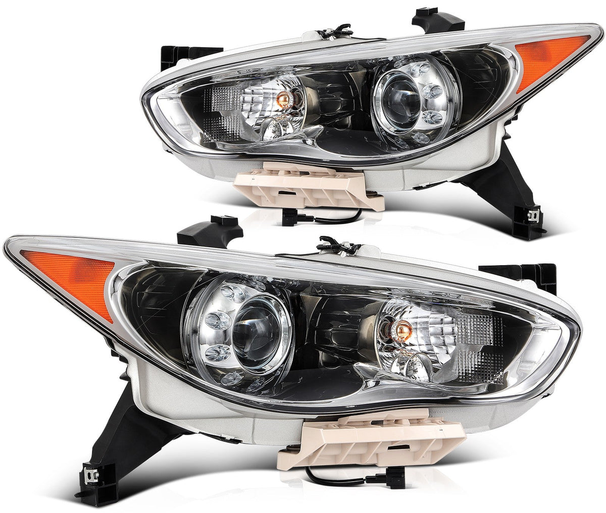ECCPP Headlights Assembly For INFINITI For QX60 2.5L 3.5L 2014-2015 Pair Chrome 6B93BC-57