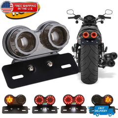 Motorcycle Integrated LED Tail Light Dual Turn Signal Brake License Plate Lamp