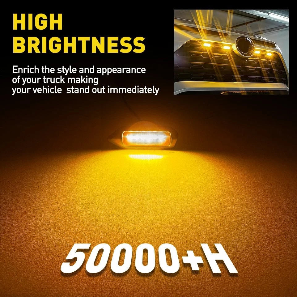 4X For Toyota RAV4 2019-24 LE SE XLE XSE Limited LED Bumper Grill Light Amber EA 6B93BC-57