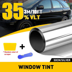 Silver 10ft 35% VLT Uncut Roll Window Film Tint 20" x10ft For Car Home Glass EOA 6B93BC-57