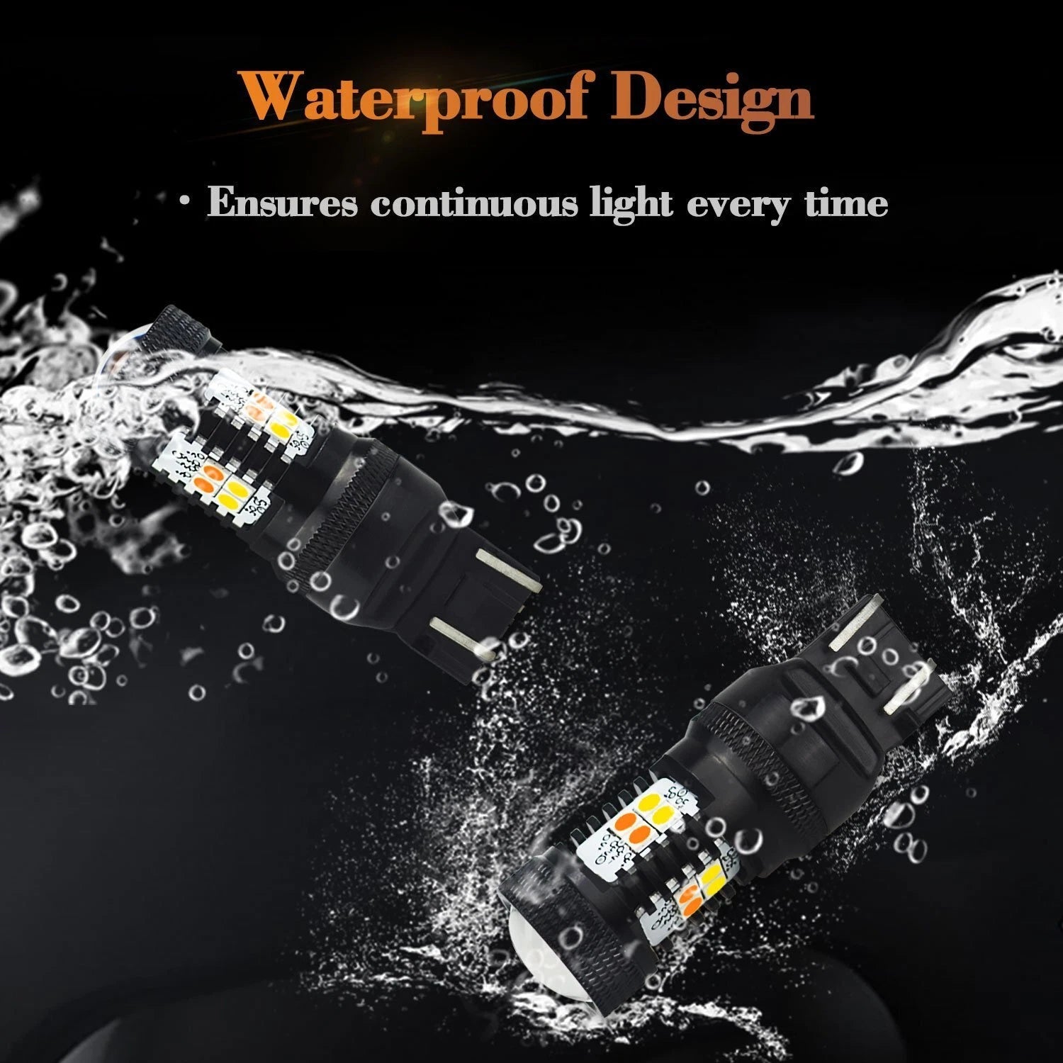 2X 7443 7444 Amber/Yellow Switchback Dual Color Turn Signal Light bulbs LED EOA 6B93BC-57