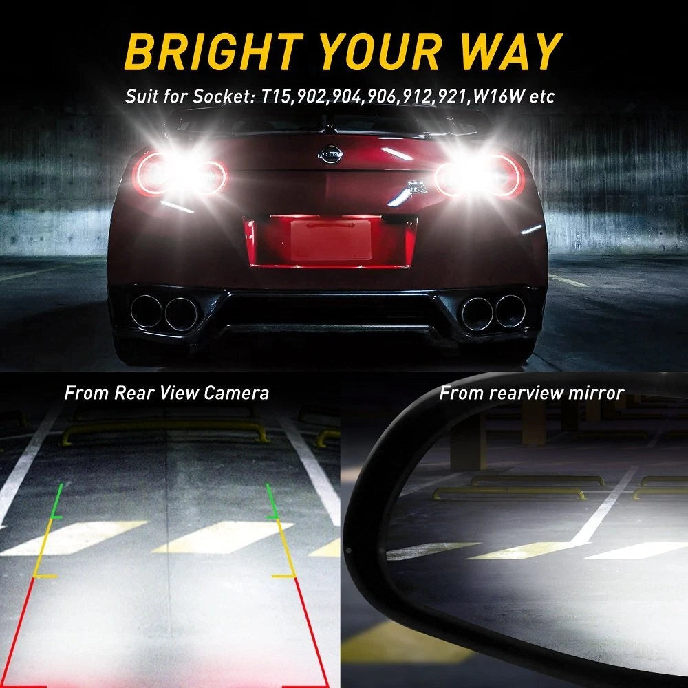 Super Bright White Canbus LED Backup Reverse Light Bulb 912 921 T15 4000LM EOA 6B93BC-57
