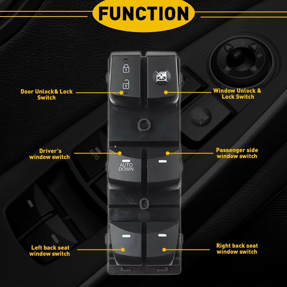 LH Master Door Window Left Switch Driver For 2011-15 Hyundai Elantra 93570-3x000 6B93BC-57