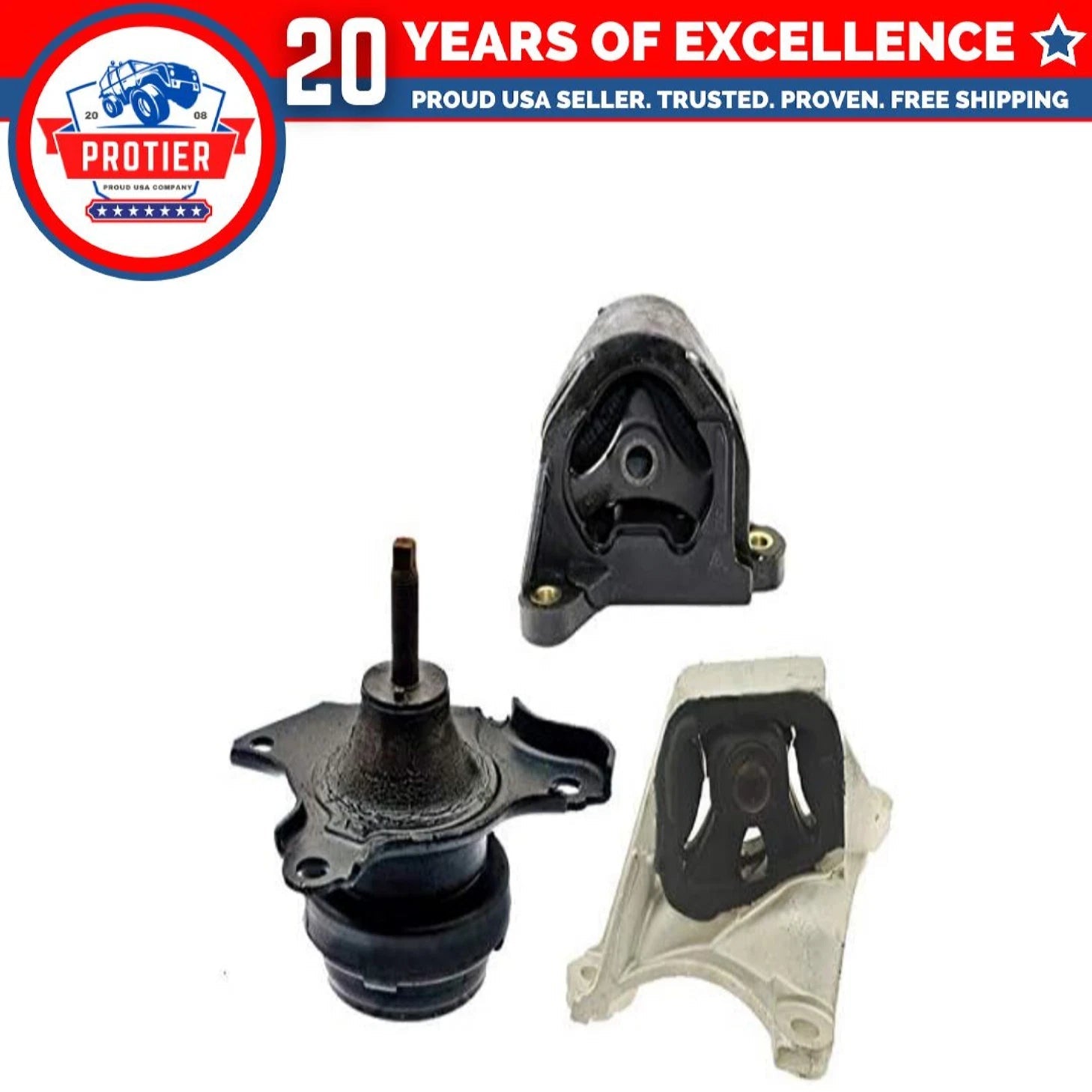 Engine Motor Mounts Front/Front RT/Rear Set 3pc Compatible with Fits 2003-2006 6B93BC-57