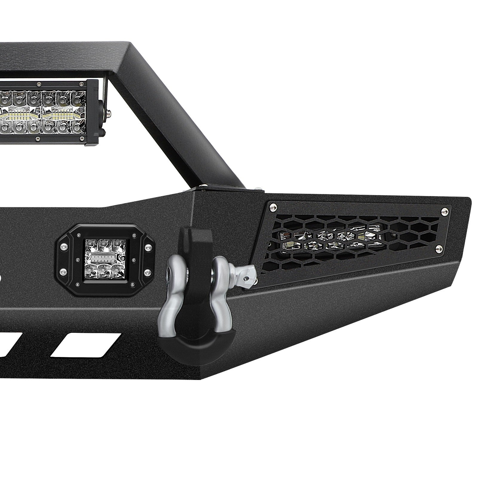 Front Bumper W/ Winch Plate & LED Lights & D-rings For 1983-2001 Jeep Cherokee 6B93BC-57