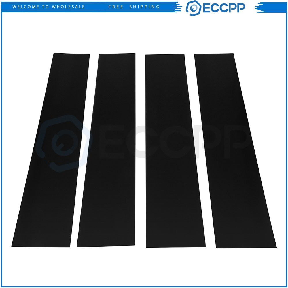 4Pcs Piano Black Pillar Posts Door Trim Cover Kit Fits 04-14 F150 Super Crew Cab 6B93BC-57