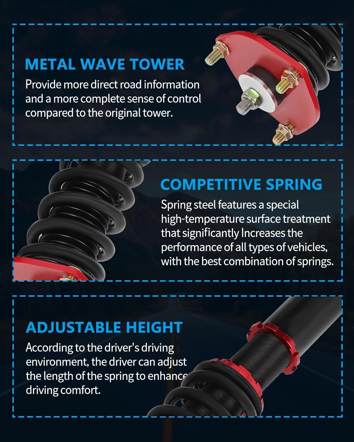 Fits 2004-2011 Mazda RX-8 Adj. Height Coilovers Suspension Struts Shocks 6B93BC-57