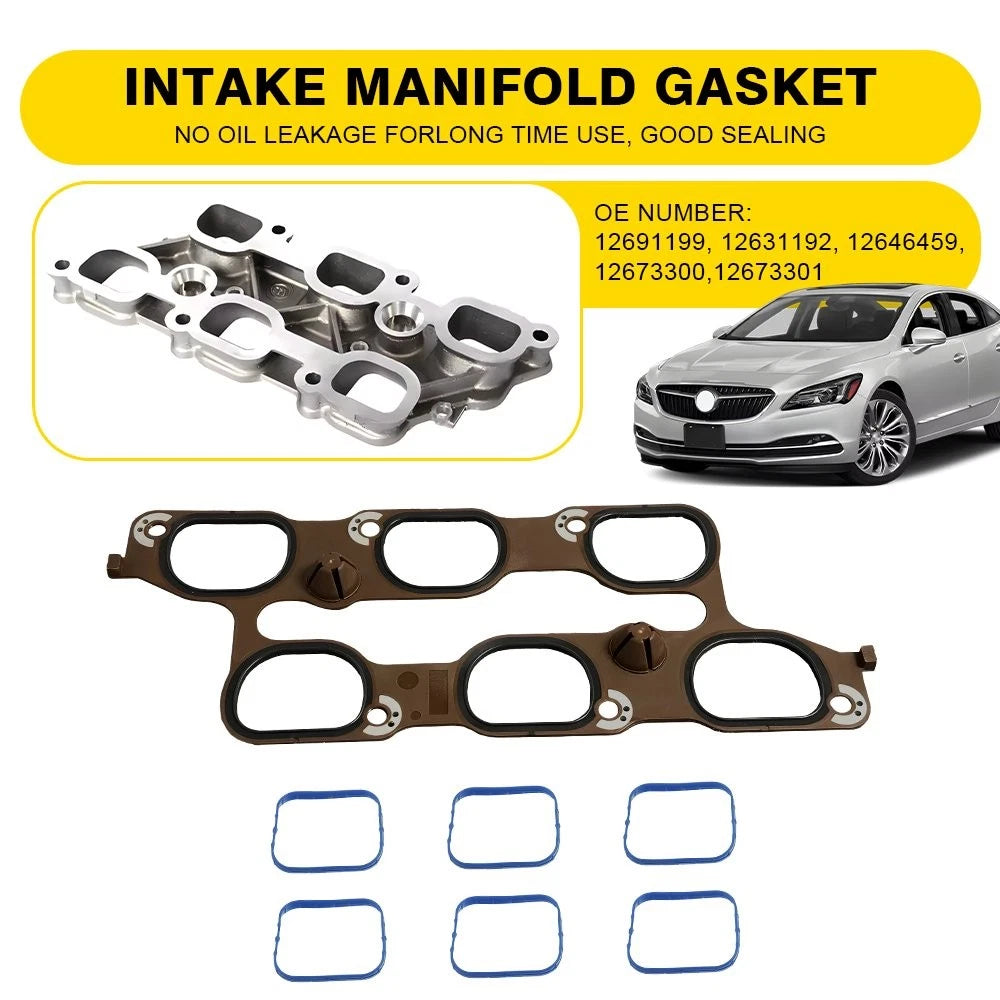 Cylinder Intake Manifold Upper Lower Gasket Set for Buick Chevy 12673301 EOA 6B93BC-57