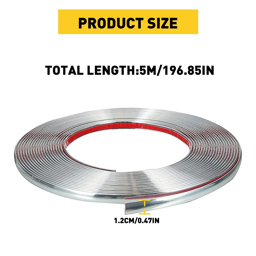Chrome Trim Molding Strip Car Door Window Bumper Side Trime Protector 16ft EOA 6B93BC-57