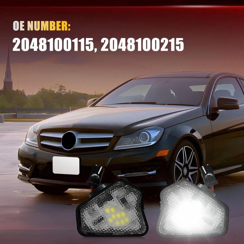 2PCS LED Under Side Mirror Puddle Light For Mercedes-Benz W204 W212 C207 X156 EA 6B93BC-57