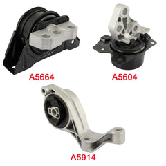 3Pcs Engine Motor Mount & Auto Transmission Mount for Saturn Vue 2009-2010 2.4L 6B93BC-57