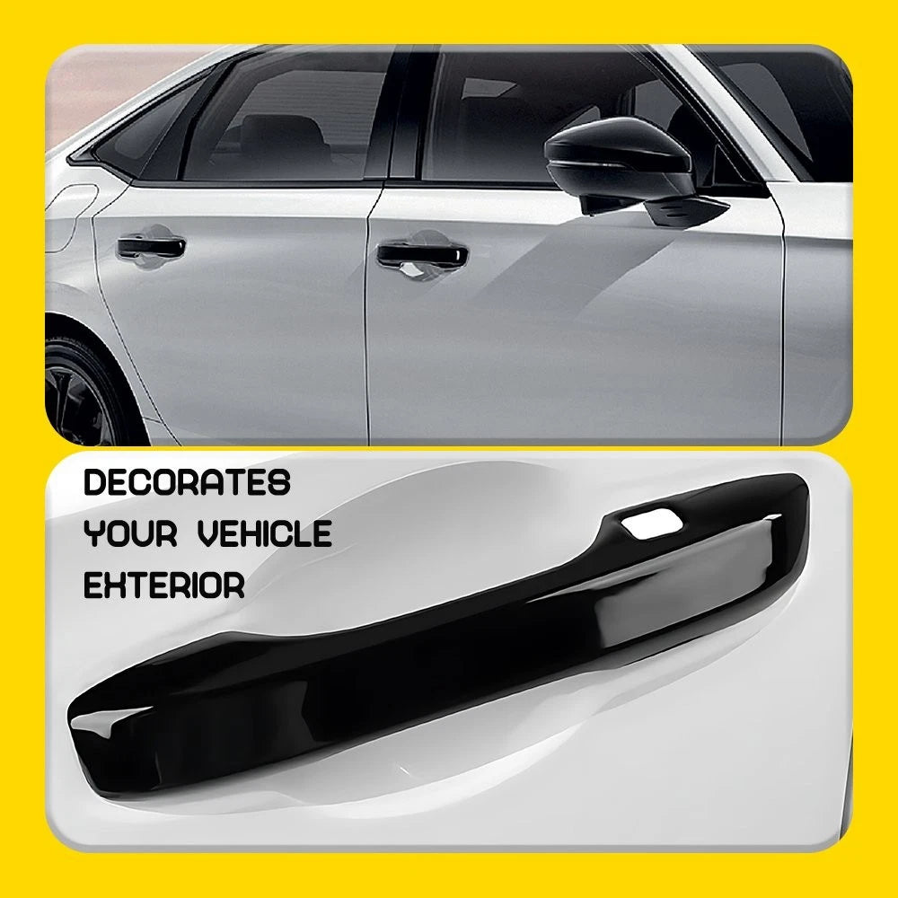 4 Gloss Black Door Handle Decor Cover Caps Trim For Honda Civic 11th Gen 22-25 A 6B93BC-57