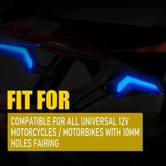 2X Motorcycle LED Turn Signal Light Daytime Running Blinker Lamps Amber Blue A 6B93BC-57