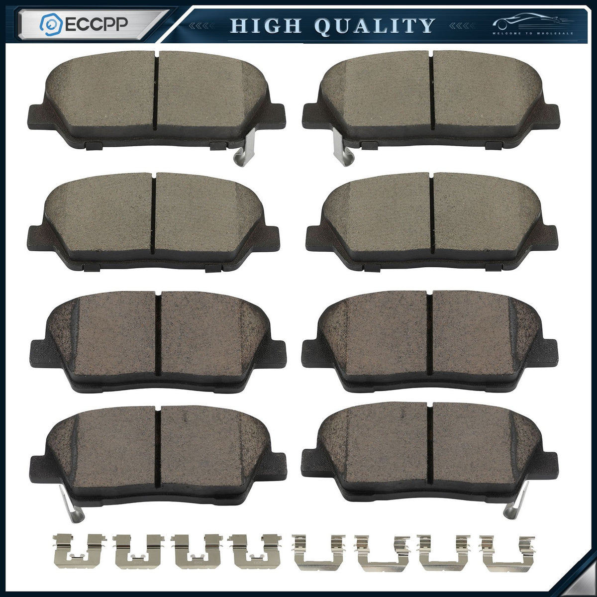 Front Rear Brake Ceramic Pads For 2010-2016 Hyundai Genesis Coupe 3.8 Coupe