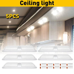 5PCS 12V Led RV Dome Light Ceiling Interior Lighting For Trailer Camper RV 48LED 6B93BC-57
