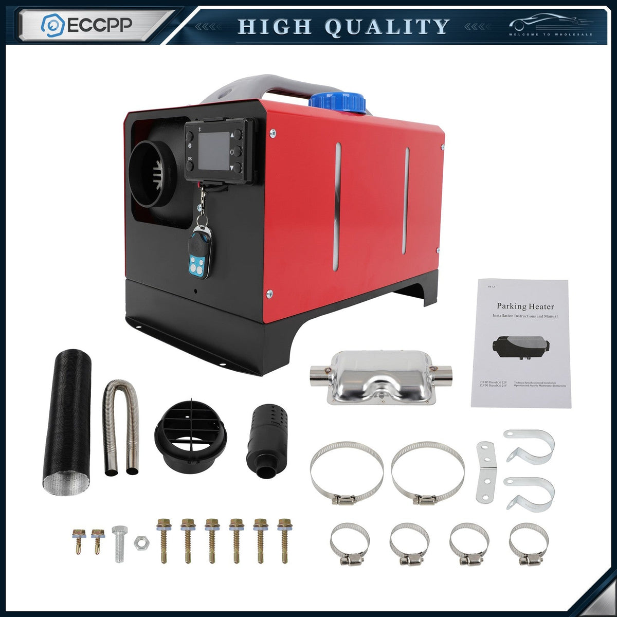 12V 8KW Diesel Air Heater All-in-one Bluetooth App LCD for Car RV Indoors 6B93BC-57