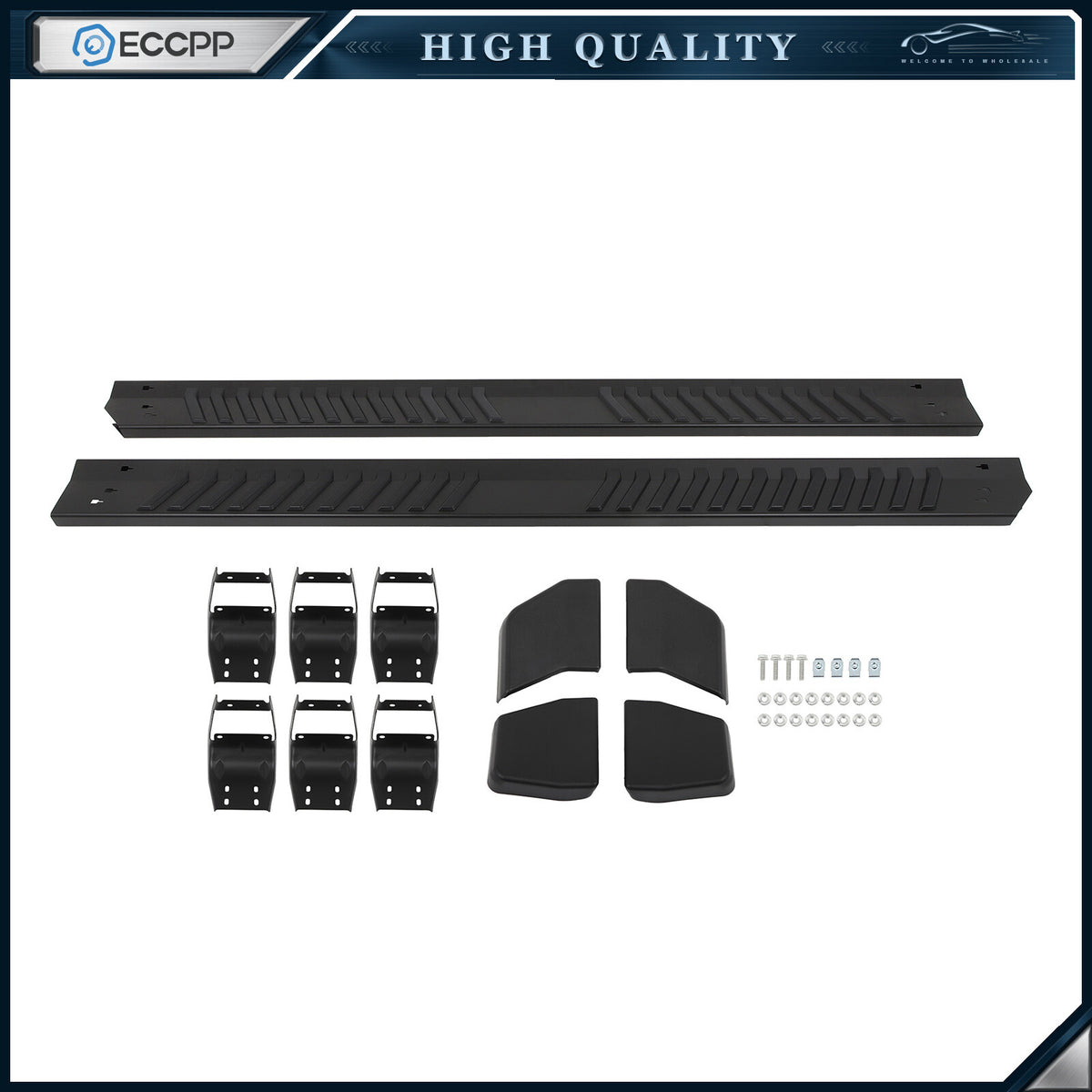 6" Running Board For 2017-2024 Ford F250 SuperDuty Crew Cab Step Nerf Bar Black