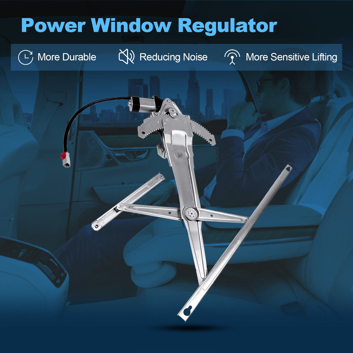 For 1997-2001 Honda CR-V Front Passenger Side Power Window Regulator with Motor 6B93BC-57